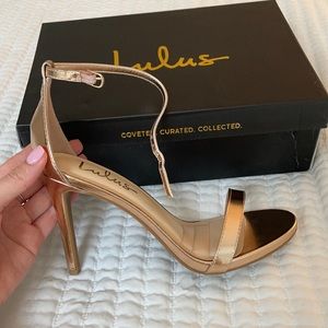 Rose Gold Ankle Strap Heels-BRAND NEW!
